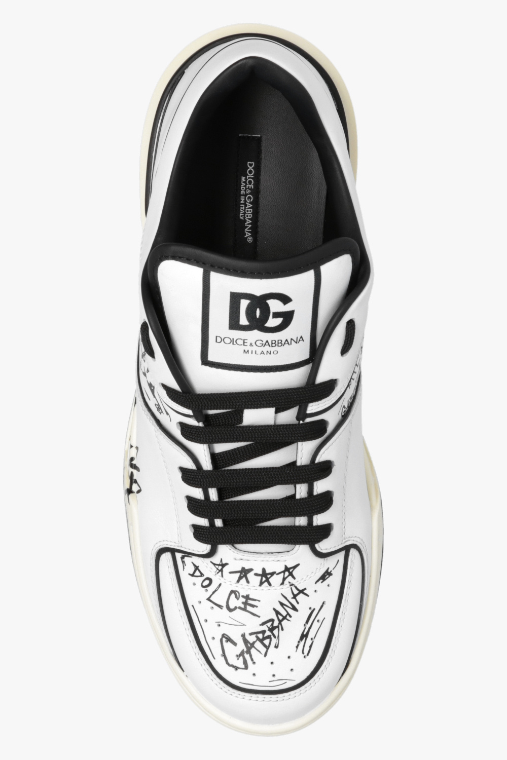 【DOLCE AND GABBANA】BIGセール★MONOGRAM ROMA 2.0 スニーカー DOLCE&GABBANA NEW ROMA DGロゴパッチ 落書き風 スニーカー *黒